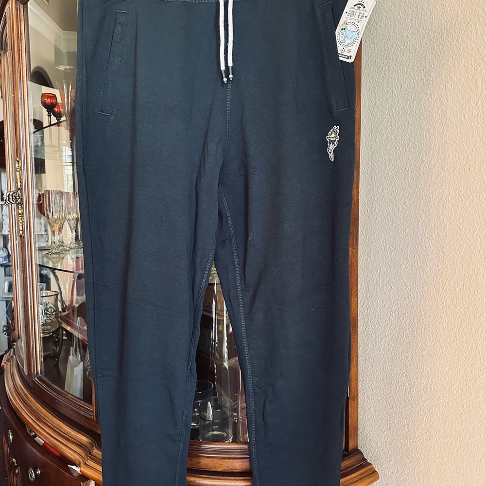 *NWT* GOAT USA Black Joggers with Crown Embroidery